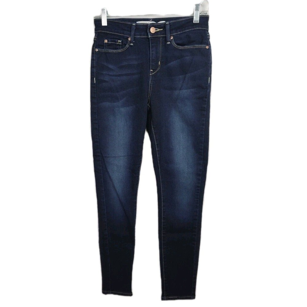 Levi Strauss‎ Signature Mid Rise Skinny Jeans Women's 2S 26x28 Dark Wash Blue
